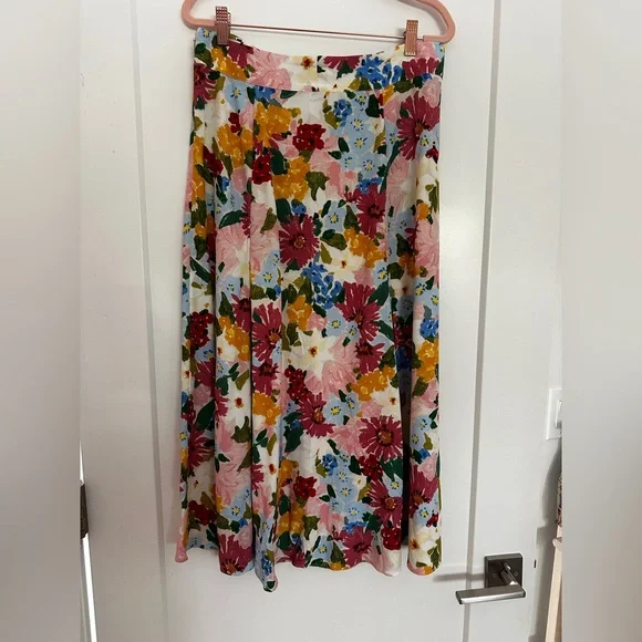 Sezane Tabata Skirt Pastel Flowers US 10 EU 42 - Picture 2 of 7